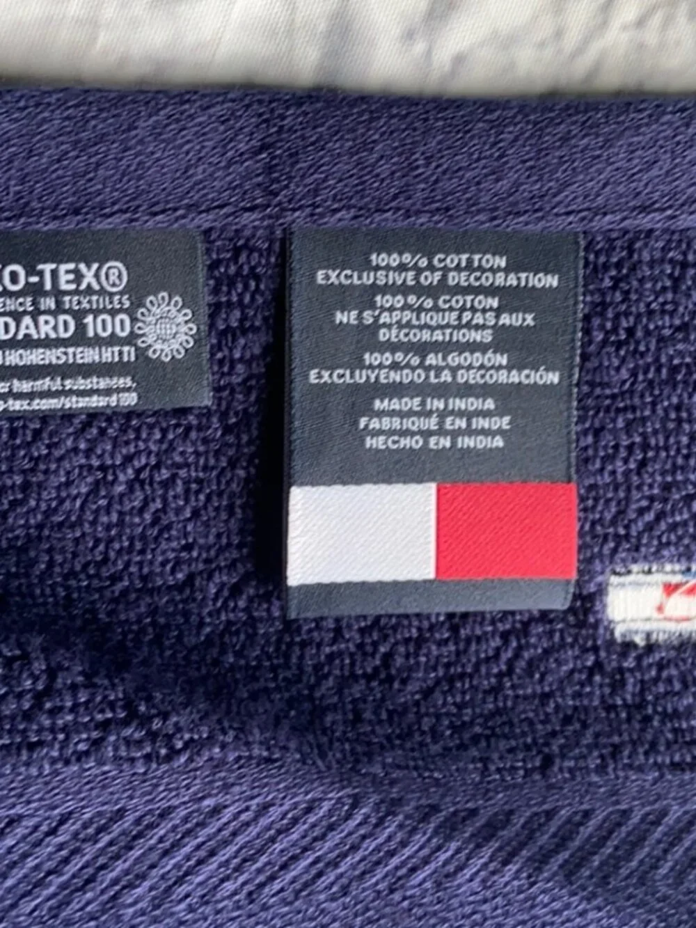 Tommy Hilfiger Modern American Dark Blue Bath Towel 30x54 NEW 100% Cotton Shower